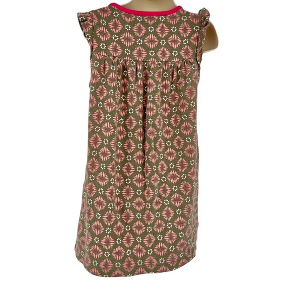 Girls Tea Sleeveless Floral Dress With Pink Trim & Pocket - Size 6 - Picture 5 of 7